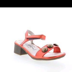 Fly London Orange Sandals with Block Heel